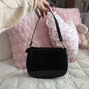 Y2K Black Coach Monogram shoulder bag